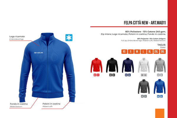 FLEECE FULL ZIP CITTA' NEW MA011