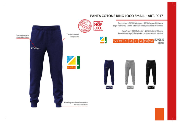 PANTS COTTON KING LOGO SMALL P017