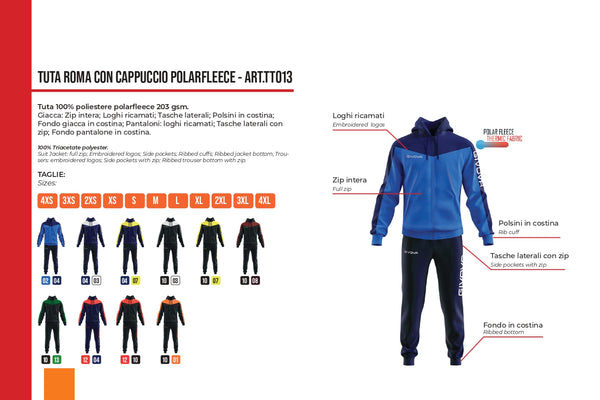 ROMA TRACKSUIT WITH POLARFLEECE HOOD TT013
