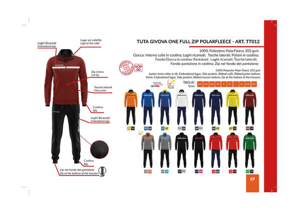 GIVOVA ONE FULL ZIP POLARFLEECE SUIT TT012